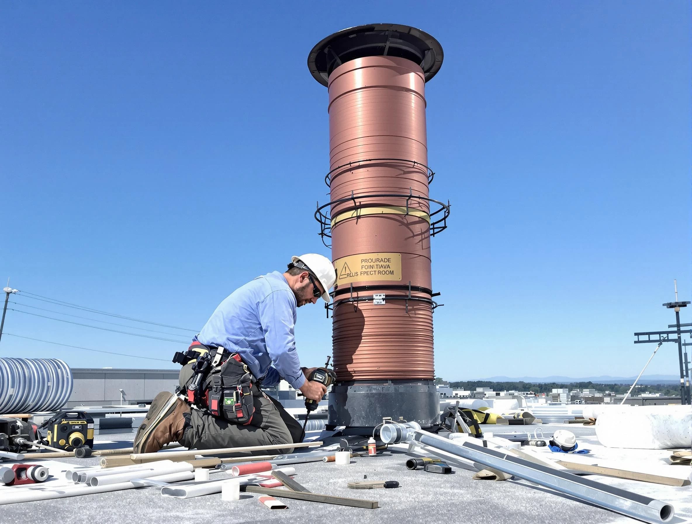 Installed chimney liner by Middletown Chimney Sweep in Middletown, NJ