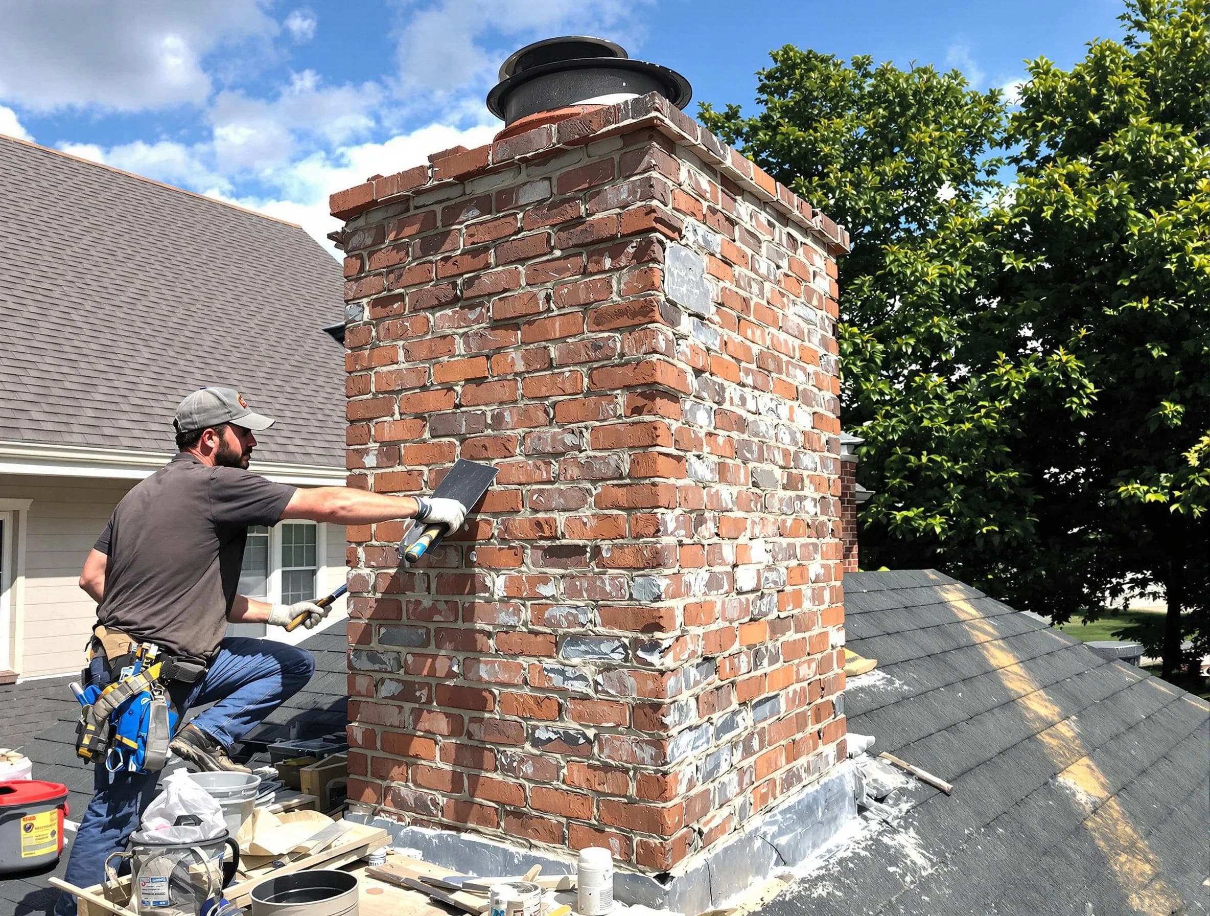 Completed chimney rebuild by Middletown Chimney Sweep in Middletown, NJ