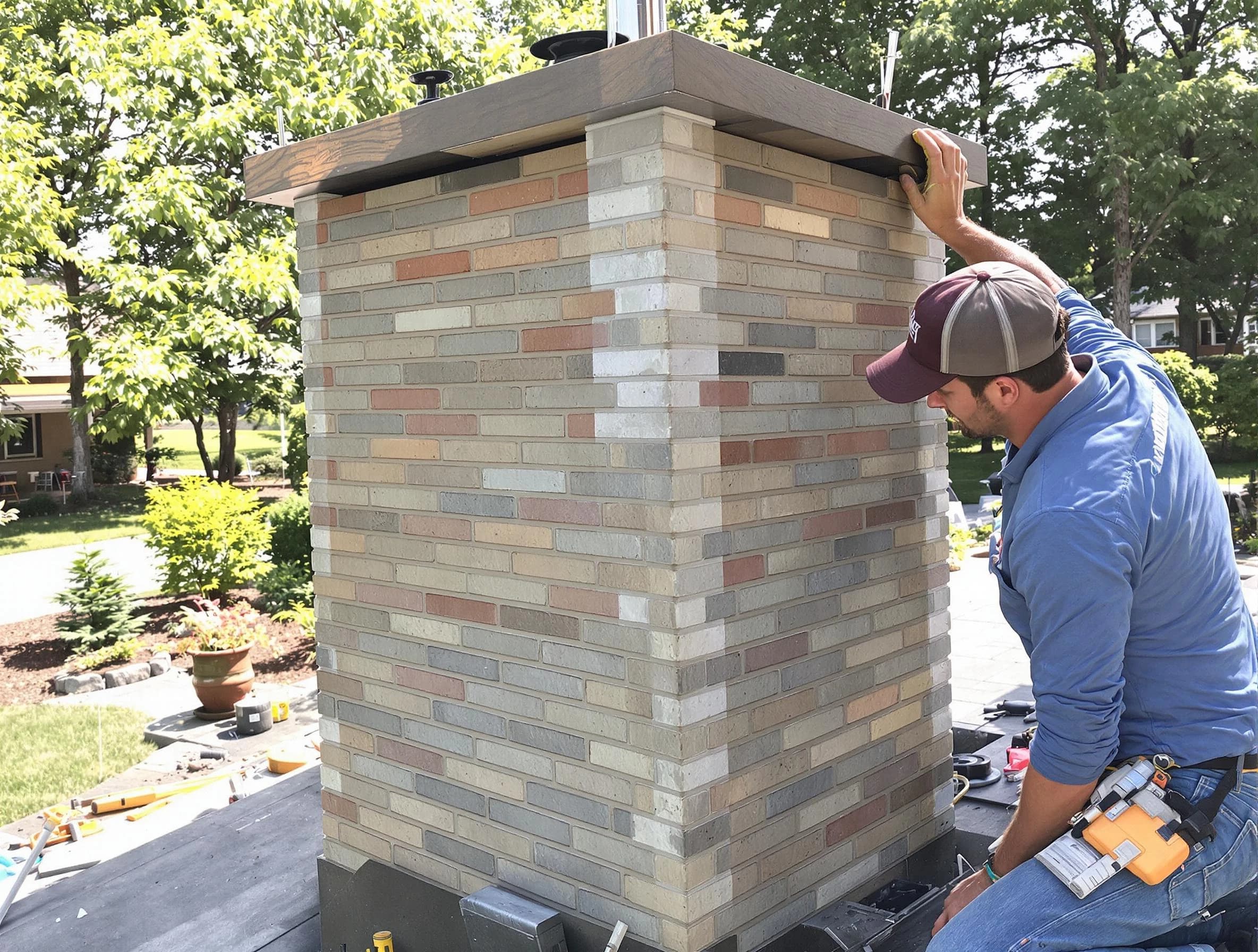 Middletown Chimney Sweep completing a modern chimney remodel in Middletown, NJ