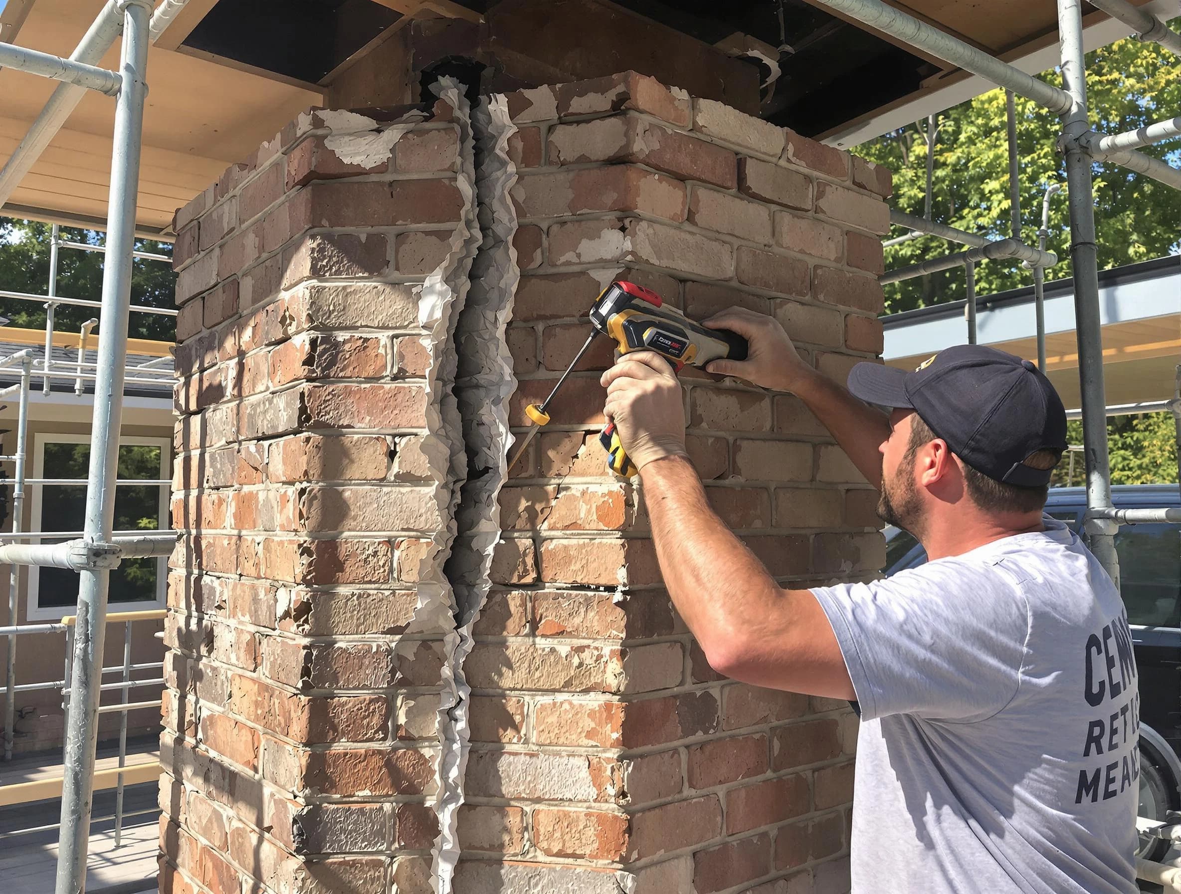 Middletown Chimney Sweep technician performing chimney repair in Middletown, NJ