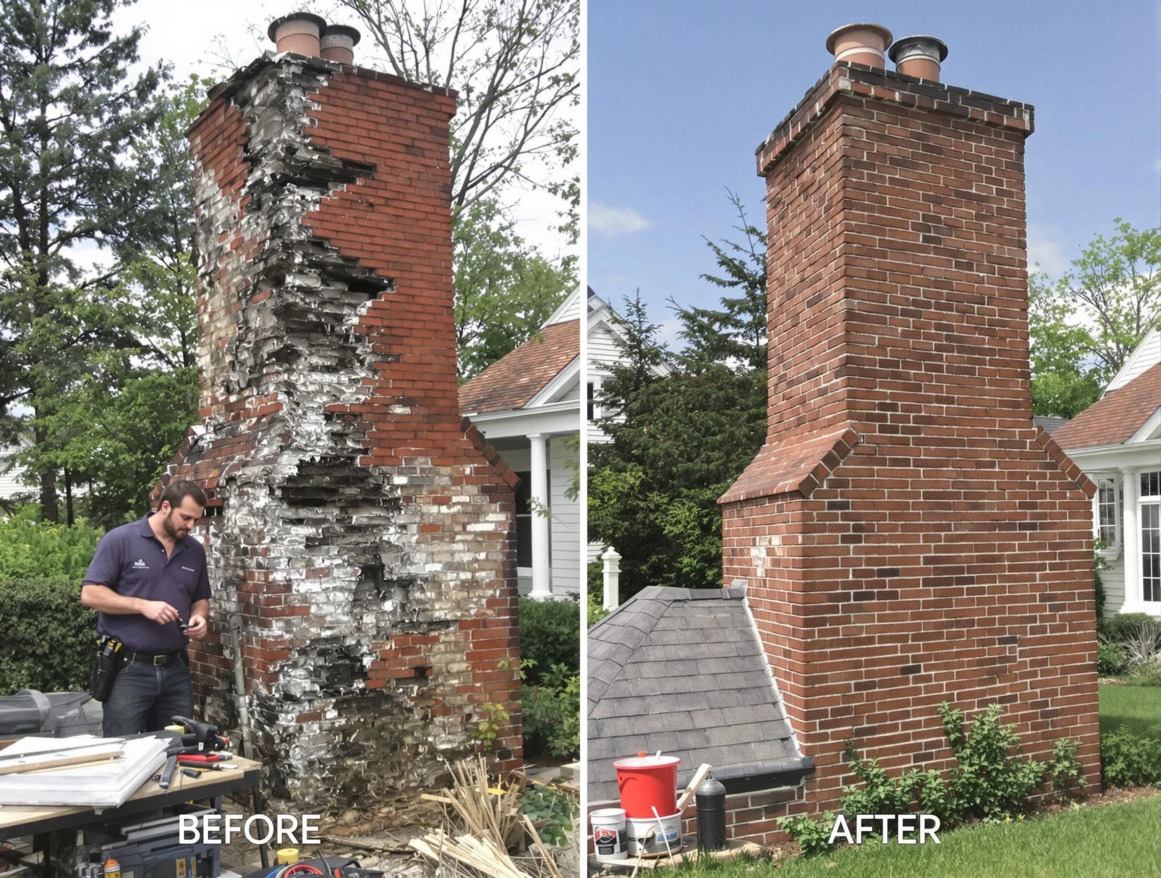 Middletown Chimney Sweep performing a full chimney restoration in Middletown, NJ