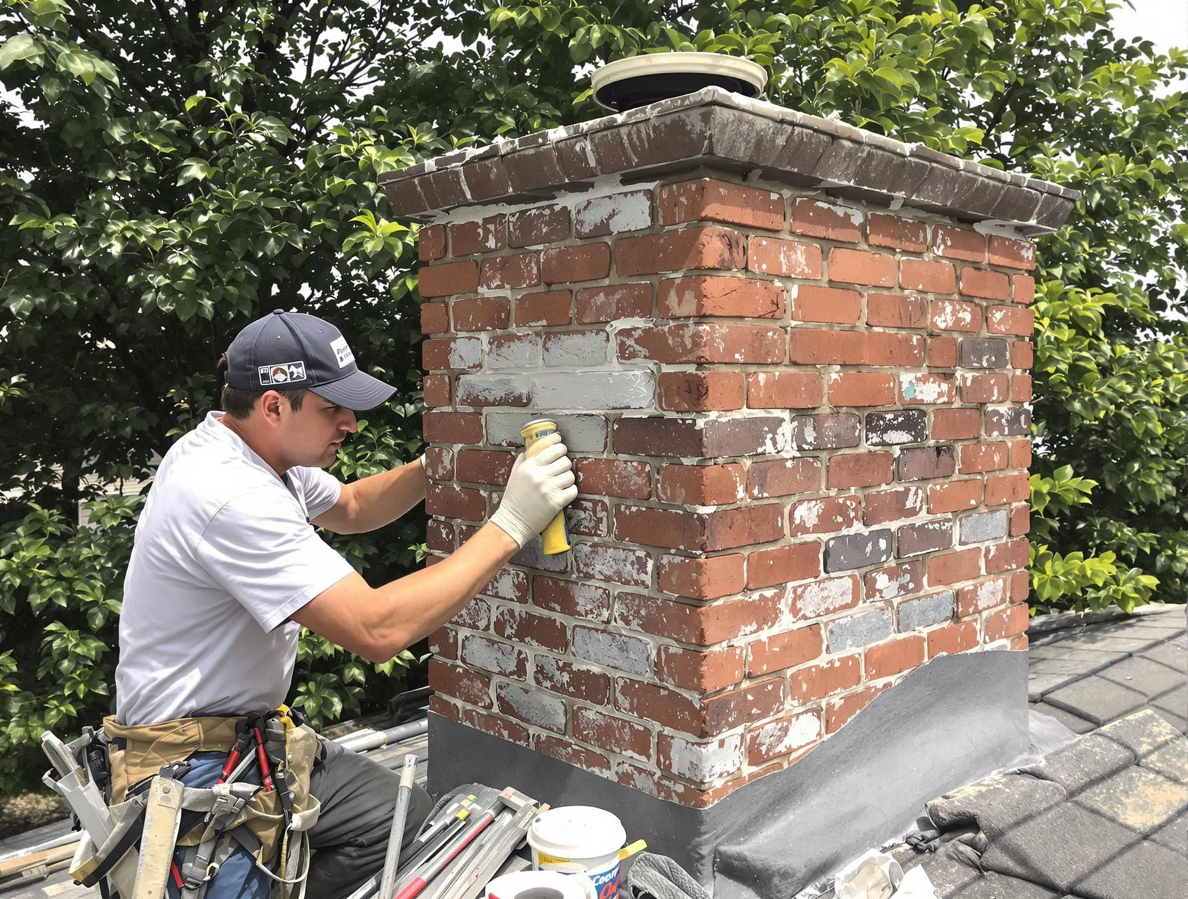 Middletown Chimney Sweep restoring an aging chimney in Middletown, NJ