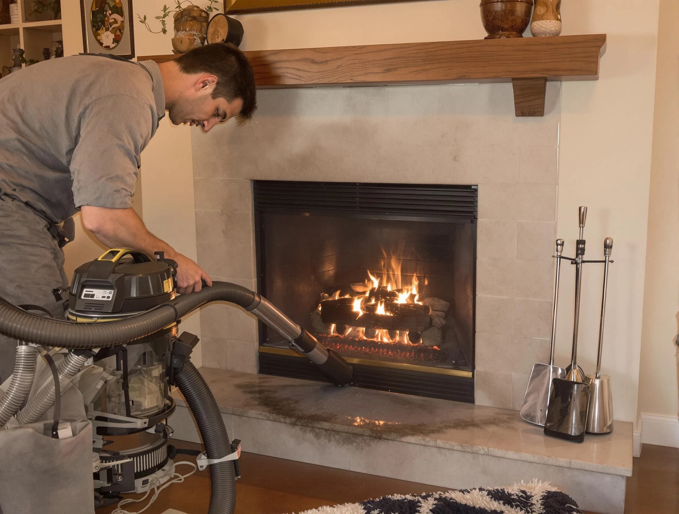 Routine fireplace upkeep by Middletown Chimney Sweep in Middletown, NJ