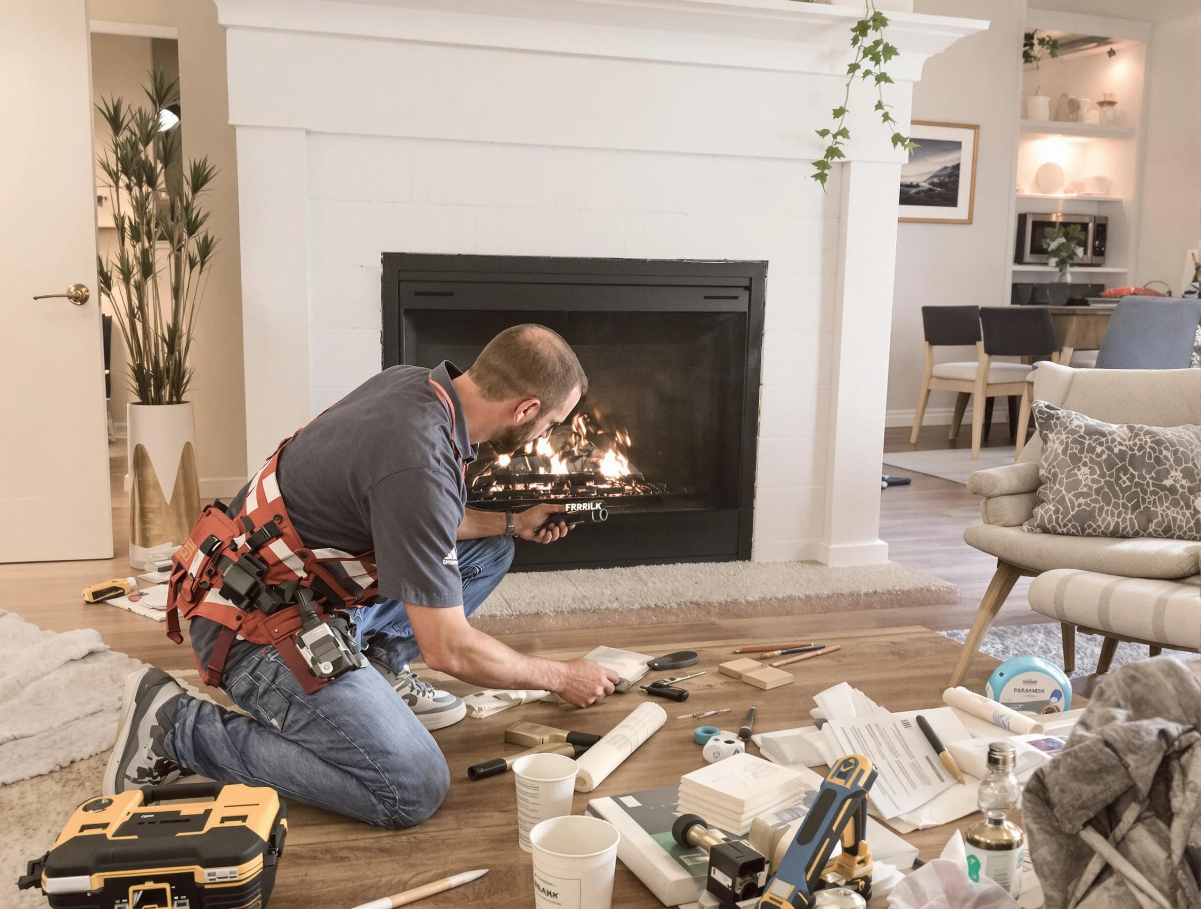 Middletown Chimney Sweep performing fireplace repair in Middletown, NJ