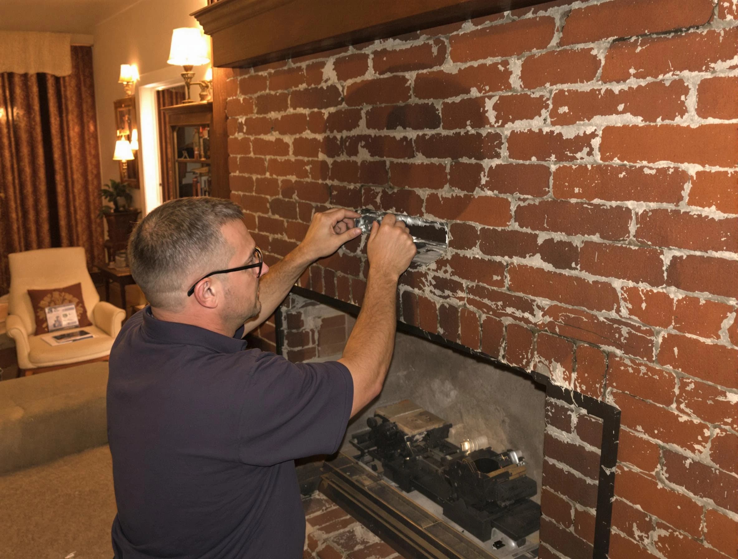 Middletown Chimney Sweep expert fixing a fireplace in Middletown, NJ